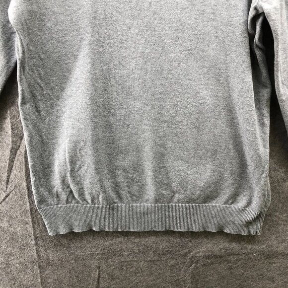 Quiksilver Crewneck Sweater Mens M Gray Pullover Embroidered Logo 100% Cotton - Picture 9 of 9